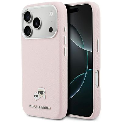 Kryt Karl Lagerfeld pre iPhone 17 Pro 6,3" HC MAGSAFE PU FW W/ K&C HEAD PIN PINK
