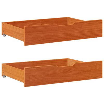 vidaXL Zásuvky pod posteľ 2 ks voskové 80x55x17 cm masívna borovica