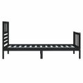 vidaXL Posteľný rám čierny 75x190 cm malé jednolôžko masívne drevo