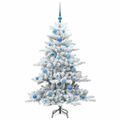 vidaXL Umelý Sklápací Vianočný Stromček Biela 150 cm PVC a oceľ