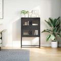 vidaXL Highboard Black 68x39x107 cm Oceľ