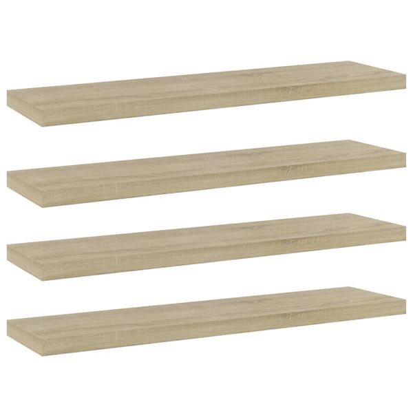 vidaXL Prídavné police 4 ks, dub sonoma 40x10x1,5 cm, kompozitné drevo