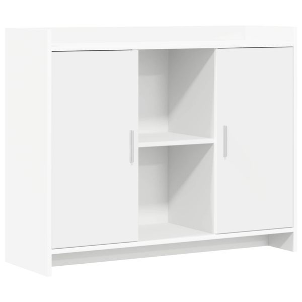 vidaXL Servírovacia skriňa Biela 98,5 x 33 x 80 cm Kompozitné drevo