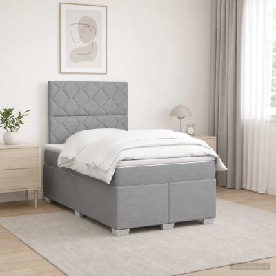 vidaXL Posteľ boxspring s matracom Svetlosivá 120 x 190 cm Látka