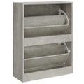 vidaXL Botník betónovo sivý 63x24x81 cm spracované drevo