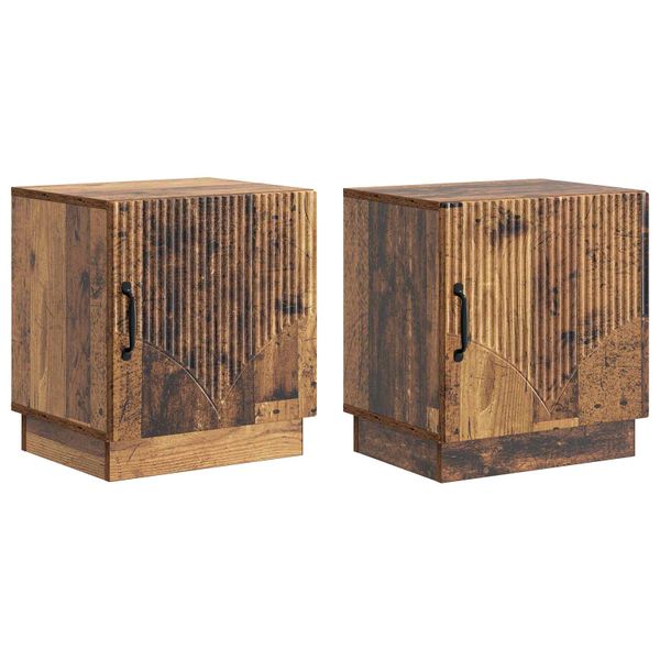vidaXL Nočný stolík 2 pcs Staré drevo 43 x 34,5 x 47 cm