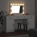 vidaXL Toaletný stolík 3 ks Biela 78,5 x 41 x 135 cm Kompozitné drevo