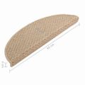 vidaXL Kobercové nášľapy na schody 15 ks bledohnedé 65x21x4 cm