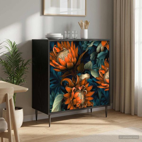vidaXL Servírovacia skriňa LOCHEM Čierny dub 69 x 33 x 76 cm