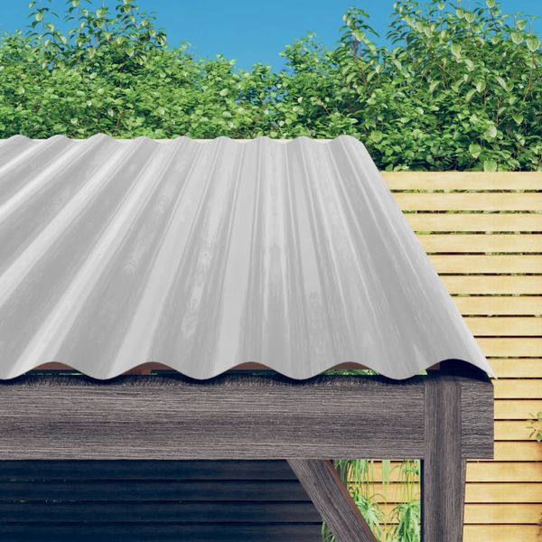 vidaXL Strešné panely 12 ks pozinkovaná oceľ strieborné 60x36 cm