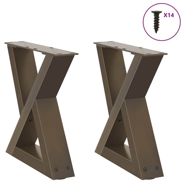 vidaXL Nohy konferenčného stolíka 2 ks, prírodná oceľ, 40 x (30-31,3) cm, oceľ