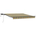 vidaXL Sklopná markíza Zelená a žltá 350 x 250 cm Tkanina a hliník