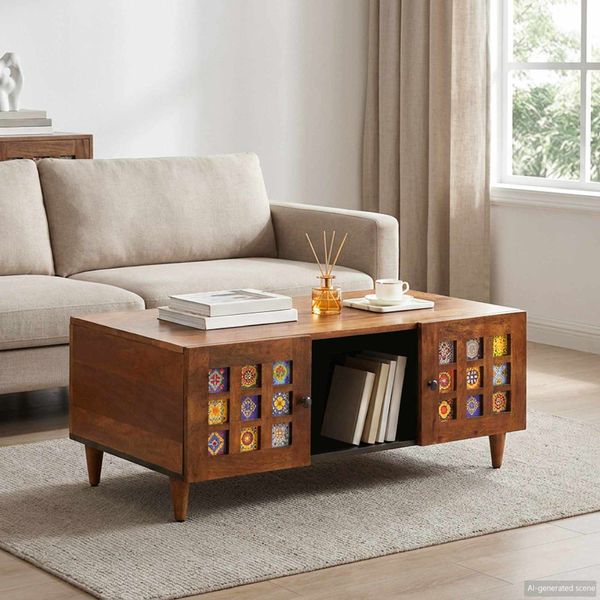 vidaXL Konferenčný stolík Hnedá 100 x 54 x 40 cm Masívne mango drevo