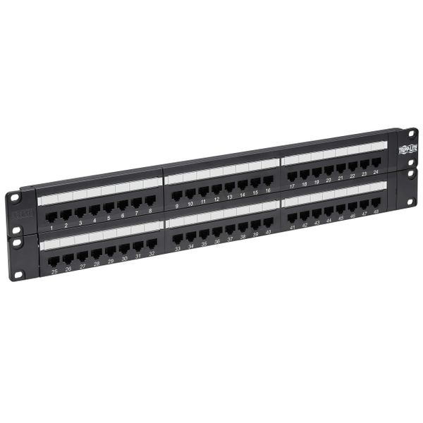 Patch panel pre montáž do racku 2U, 48x Cat6/Cat5 568B, RJ45 Ethernet