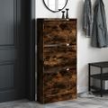 vidaXL Botník dymový dub 60x21x125,5 cm kompozitné drevo