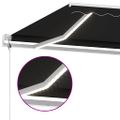 vidaXL Automatická markíza, LED a senzor vetra 500x300 cm, antracitová