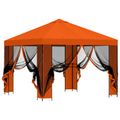 vidaXL Záhradný altánok so bočnými stenami 3 x 3 m Oranžová