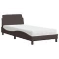 vidaXL Posteľ s matracom Dover tmavohnedá 90x190 cm látka
