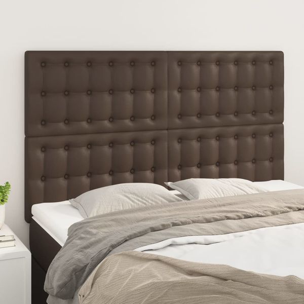 vidaXL Čelo postele hnedé 144x5x118/128 cm umelá koža