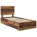 vidaXL Rám postele Staré drevo 90 x 200 cm Kompozitné drevo