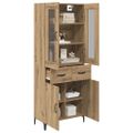 vidaXL Highboard Remeselný dub 69,5 x 34 x 180 cm Kompozitné drevo
