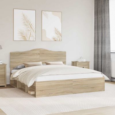 vidaXL Rám postele Sonoma 200 x 200 cm Masívne borovicové drevo