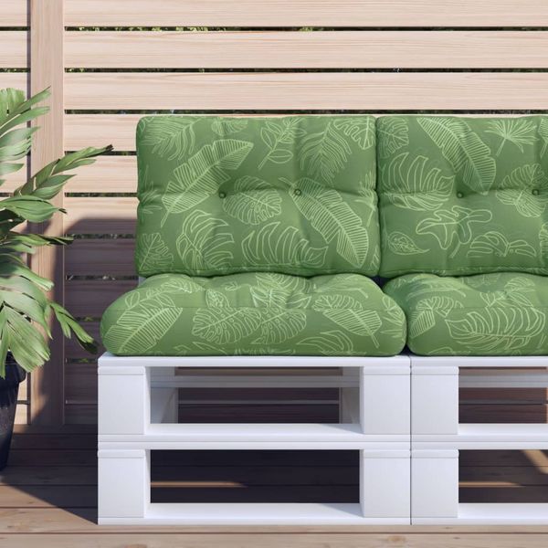 vidaXL Poduška na paletovú pohovku vzor listov 60x40x12 cm látka