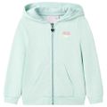 vidaXL Detská mikina s kapucňou a zipsom svetlomätová zmes 92