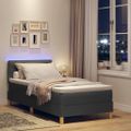 vidaXL LED box s pružinami s vankúšom Tmavo šedá 80 x 200 cm látka
