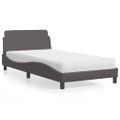 vidaXL Posteľ s matracom Dover sivá 100x200 cm umelá koža