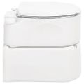 vidaXL Integrované kempingové WC biele 24+17 l HDPE a oceľ
