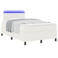 vidaXL LED box s pružinami Krémová a biela 120 x 190 cm