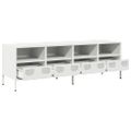 vidaXL TV skrinka biela 135x39x43,5 cm oceľ valcovaná za studena