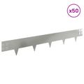 vidaXL Obrubník trávnika 50 ks 100 x 15 cm Oceľ Strieborná
