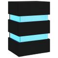 vidaXL Nočný stolík s LED, čierny 45x35x67 cm, kompozitné drevo