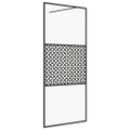 vidaXL Sprchová zástena s priehľadným ESG sklom 115x195 cm čierna