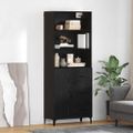 vidaXL Highboard Čierny dub 69,5 x 34 x 180 cm Kompozitné drevo