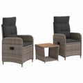 vidaXL Záhradný lounge set 3 ks Svetlo šedá a tmavo šedá