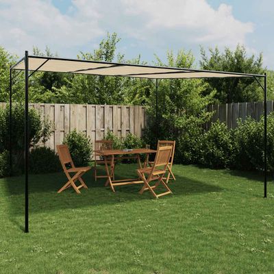 vidaXL Altánok béžový 4x4 m 180 g/m² látka a oceľ