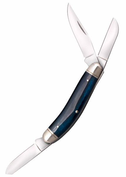 Cold Steel FL-GSTKM-B GENTLEMAN'S STOCKMAN BLUE vreckový nôž s 3 čepeľami, modrá, kosť