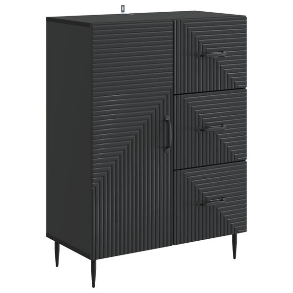 vidaXL Servírovacia skriňa Čierna 66 x 34,5 x 89,5 cm Kompozitné drevo