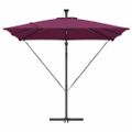 vidaXL Slnečník Bordeaux červená 249 x 249 x 250 cm Polyester a hliník