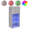vidaXL TV skrinky s LED svetlami 2 ks sivé sonoma 40,5x30x90 cm