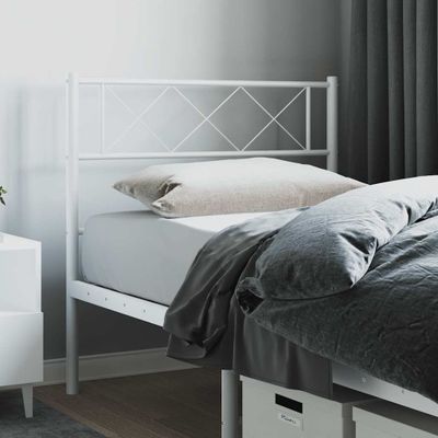 vidaXL Kovové náhradné čelo postele biele 90 cm