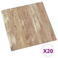 vidaXL Samo-lepiace podlahové dosky Hnedá a biela 30,5 x 30,5 cm 20 ks