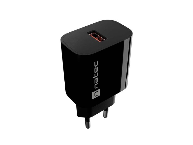 Univerzálna nabíjačka Natec RIBERA 18W, 1X USB-A, čierna