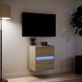 vidaXL TV nástenná skrinka s LED svetlami dub sonoma 41x31x45 cm