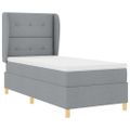 vidaXL Posteľ s pružinovým rámom Svetlosivá 200 x 90 cm látka