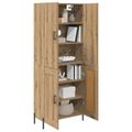 vidaXL Highboard Remeselný dub 69,5 x 34 x 180 cm Kompozitné drevo