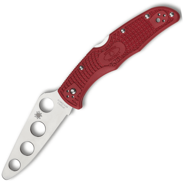 Spyderco C10TR Endura 4 Trainer tréningový nôž 9,1 cm, Satin, červená, FRN